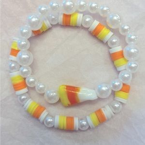 🎃 Halloween candy corn bracelet set